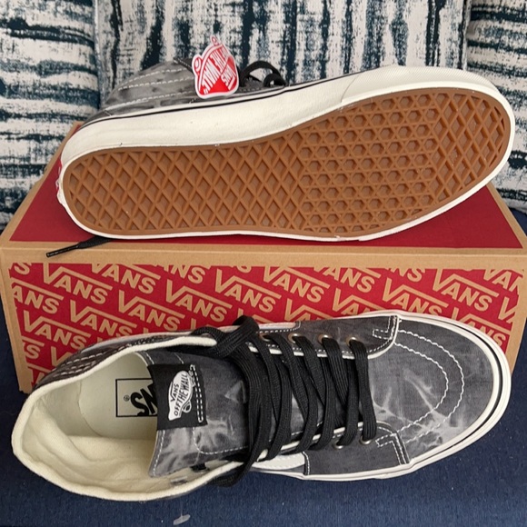 Vans Sk8-Hi Tapered Denim Destroy Black Marshmallow MENS - Picture 4 of 16